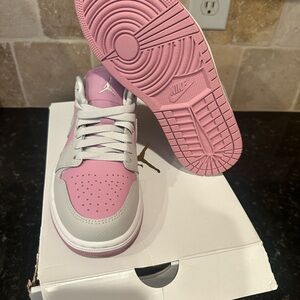 Nike Air Jordan 1 Low Pink and Gray Sneakers